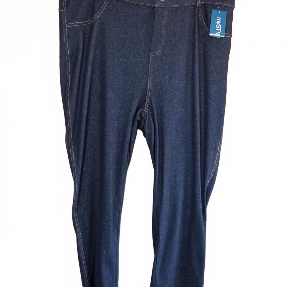 Women's myStyle Jeggings stretch pull on denim Blue Size 1X